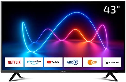 DYON Smart 43 XT Téléviseur Full HD, smart, 108 cm (43 "), avec Triple Tuner HD (DVB-C/-S2/-T2), Prime Video, Netflix e HbbTV), année de modèle 2020 Fiche Technique et Prix au Maroc