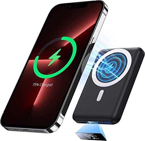 Batterie Externe sans Fil Magnétique, Yiisonger 10000mAh sans Fil Power Bank Mag-Safe Charge Rapide 22.5W avec USB-C écran LED Chargeur Portable Compatible pour iPhone 14&13&12 Pro/Pro Max/Mini(Noir) Fiche Technique et Prix au Maroc