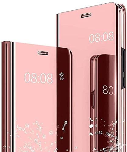 YIKLA Smart View Coque pour Xiaomi 11T/Xiaomi 11T Pro, Mode Miroir de Luxe Etui à Rabat Coque, [Fonction Debout] [Anti-Rayures], avec Fonction Stand, Or Rose Fiche Technique et Prix au Maroc