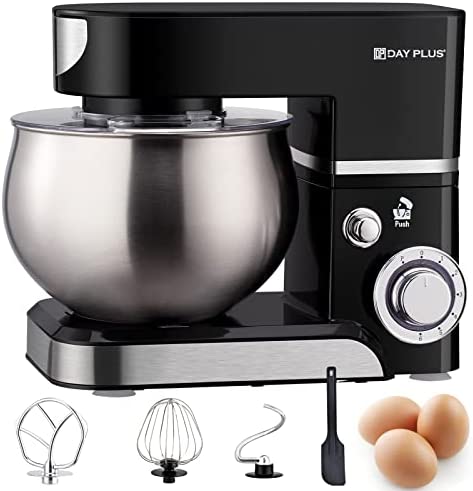 ZanGe Robot Pâtissier Professionnel avec Batteur, Fouet, Crochet, 6 Vitesses 5L Pétrin Multifonction Puissant Robot de Cuisine, Noir Robot Pâtissier Multifonctions Fiche Technique et Prix au Maroc