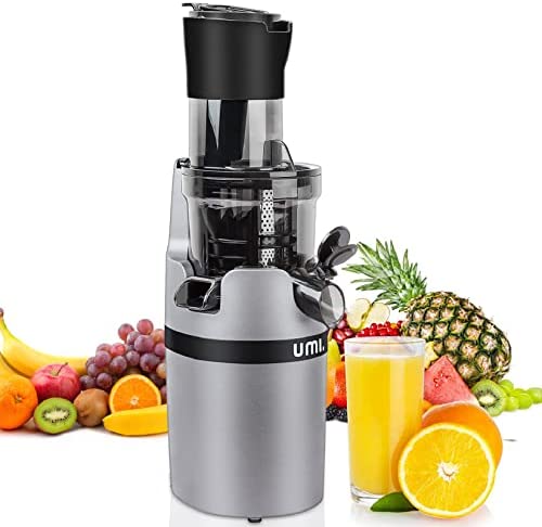 Amazon Brand - Umi Extracteur de Jus Centrifugeuse lente Slow Juicer de Juice Froid Machine à mastiquer Fruits frais Légumes Presse à froid 600 ml à jus facile à nettoyer - Argent Fiche Technique et Prix au Maroc