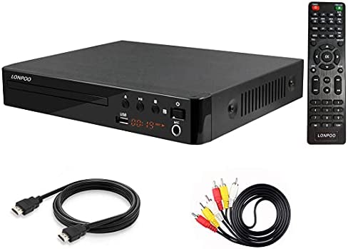 LP-099 Lecteur DVD Compact pour Téléviseur, Lecteur CD DVD avec Sortie HDMI / AV et Entrée USB / MIC, Prise en Charge HD 1080P, Système PAL NTSC Intégré (Câble HDMI et AV Inclus) Fiche Technique et Prix au Maroc