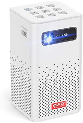 yaufey Mini Projecteur, 150 ANSI Lumens DLP Ultraportable Vidéoprojecteur, Batterie Intégrée et Système Android 9.0, Compatible avec Fire TV Stick et Smartphone, avec de Transport et trépied Fiche Technique et Prix au Maroc