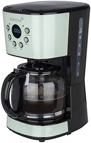 Korona 10665 Machine à café rétro | Menthe | 1,5 litre | Cafetière filtre | Écran LCD | Minuterie | incl. Filtre permanent (Menthe) Fiche Technique et Prix au Maroc