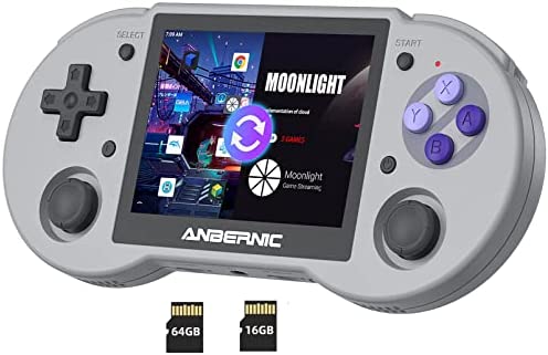 RG353P Consoles de Jeux Portables , Support 5G WiFi 4.2 Bluetooth Dual OS Android 11 , Linux System RK3566 Chip Built-in 64G SD Card 4452 Jeux (Gray) Fiche Technique et Prix au Maroc