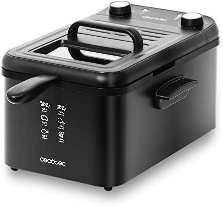 Cecotec Friteuse Électrique CleanFry Infinity 3000 Black. 3 L, Jusqu’à 190 ºC, Minuterie 30 minutes, Cuve Émaillée qui convient pour un nettoyage dans le Lave-vaisselle, Filtre OilCleaner, 2400 W. Fiche Technique et Prix au Maroc