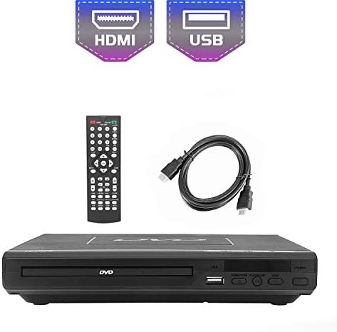 KCR Lecteur DVD pour TV, DVD/CD/MP3/ avec Prise USB, Sortie HDMI et AV (câble HDMI et AV Inclus), Télécommande Fiche Technique et Prix au Maroc