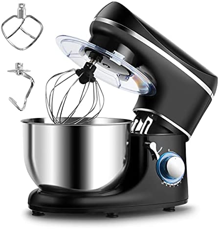 GIANTEX 1300 W 5,5L Robot Pâtissier avec Bol Mélangeur en Acier Inox, 10 Vitesse, Protection Anti-éclaboussures, Robot Cuisine Multifonctions avec Crochet, Batteur & Fouet (Noir) Fiche Technique et Prix au Maroc