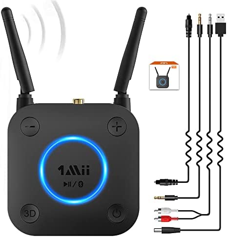 1Mii B06 Pro Récepteur Audio sans Fil aptX Low Latency aptX HD, Adaptateur Bluetooth 5.0 pour Système Stéréo Domestique, avec Faible Latence 3D Surround, Optical RCA AUX 3,5mm et Coaxial 【Upgraded】 Fiche Technique et Prix au Maroc