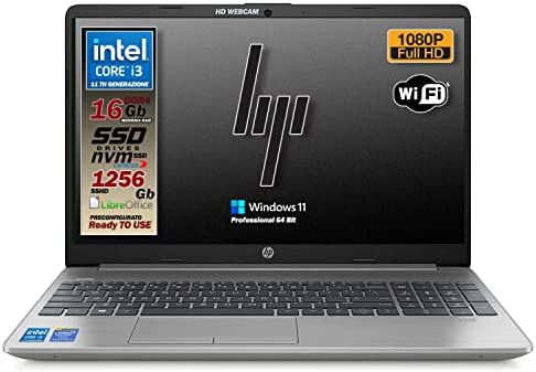 HP 250 G8, PC portable ordinateur portable, écran Full HD 15.6", processeur Intel i3 de 11Th, RAM DDR4 de 16 Go, SSHD 1256 Go, Windows 11 Pro, Layout et GAR. Italie, prêt à l'emploi Fiche Technique et Prix au Maroc