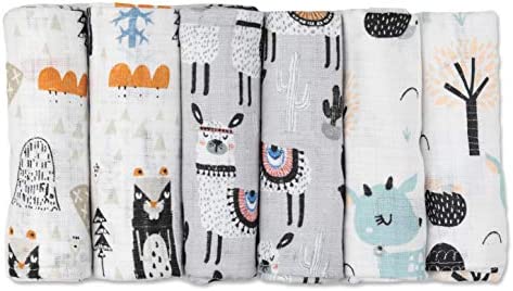 Langes Coton Bébé - Lange Bébé En Mousseline De Coton (Lot de 6) - MADE IN EU - Lange Bebe Coton 70 x 80 cm - Super doux et agréable - Les Langes Coton Bébé -Gris - Fensilo Fiche Technique et Prix au Maroc