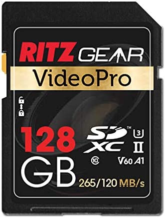 Ritz Gear Extreme Performance Video Pro Carte mémoire 4K 8K Ultra HD SDXC U3 V60 A1 128 Go (lecture 265 Mo/s 120 Mo/s en écriture) Fiche Technique et Prix au Maroc