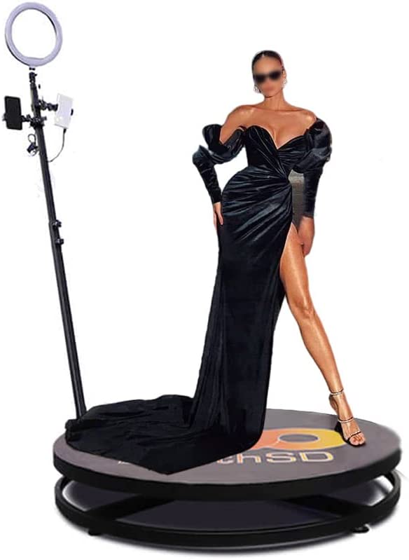 Machine de cabine photo 360° pour les fêtes avec accessoires de support de selfie avec logo gratuit, 5 personnes se tiennent sur la télécommande automatique Spin 360 Video Camera Booth Platform Spinne Fiche Technique et Prix au Maroc