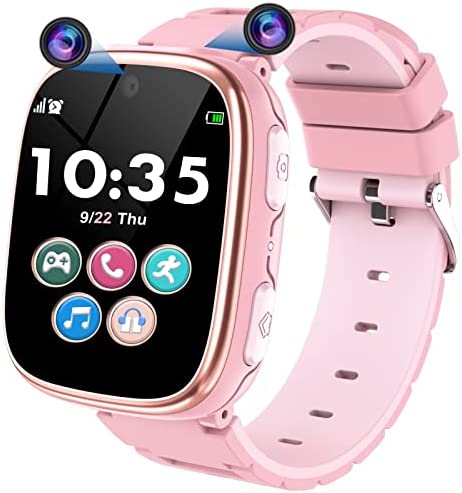 Montre Connectée Enfant-Smartwatch Téléphone pour filles et garçons avec podomètre Appel 18 Jeux Livre audio SOS Caméras Musique Lampe de poche Réveil -Montre Intelligente Enfants de 4 à 12 Ans (Rose) Fiche Technique et Prix au Maroc