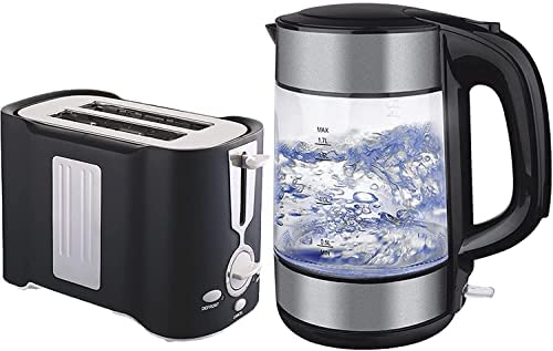 Ensemble Grille-Pain Et Bouilloire À 2 Tranches Bouilloire Électrique De 1,7 L avec Protection Contre L'ébullition Rapide Et L'ébullition À Sec Grille-Pain avec Fonction Décongélation/Bagel Fiche Technique et Prix au Maroc