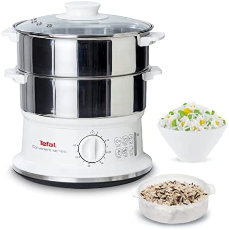 Tefal VC1451 Convenient Series Inox Vapeur vapeur en acier inoxydable, minuteur avec arrêt automatique, niveau d'eau visible, capacité 6 L Fiche Technique et Prix au Maroc