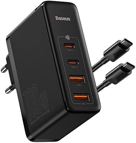 Baseus Chargeur USB C Rapide 100W, PD Alimentation USB C avec GaN II Tech 4-Ports [2USB-C + 2USB] Station de Charge pour MacBook Pro/Air, USB-C Laptop, iPhone 13/12, Samsung Galaxy Noir Fiche Technique et Prix au Maroc