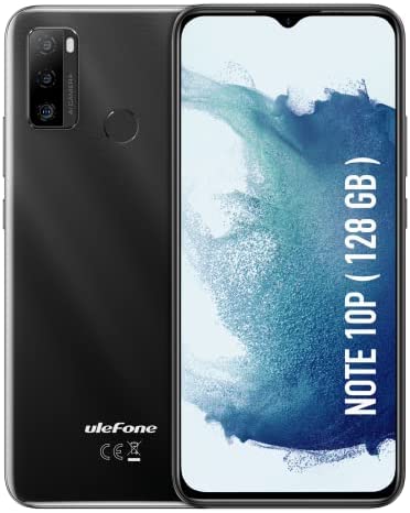 Ulefone Smartphone 4G, Note 10P 128Go + 3Go RAM 6,52 Pouces Android 11 Triple Caméras 8MP, 5500mAh OTG, Face ID,Volte 4G-Dual SIM/GPS Telephone Portable Pas Cher(Noir) Fiche Technique et Prix au Maroc