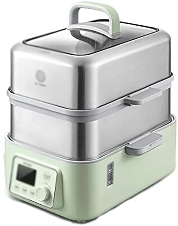 Cuiseur vapeur pour aliments, cuisinière électrique, cuisinière électrique, cuisinière à boulettes, cuiseur vapeur électrique, couleur : vert, dimensions : 28,5 x 33,5 x 39,5 cm Fiche Technique et Prix au Maroc