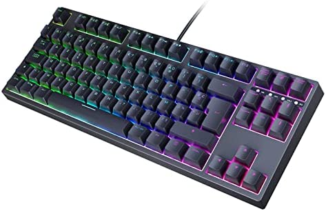 【Clavier Français AZERTY】 TKL Clavier Gaming Mécanique, Switch Bleu, Rétroéclairage RGB Dynamique, Hiwings Clavier Filaire Tenkeyless pour PC/Windows / PS4 PS5 Gamer (Black) Fiche Technique et Prix au Maroc