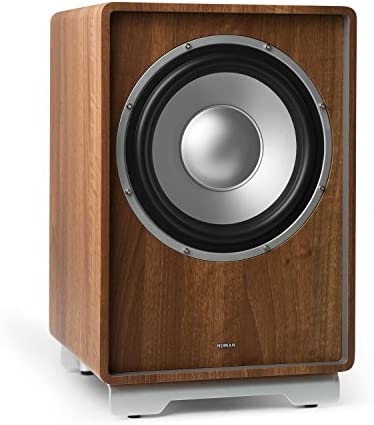 NUMAN RetroSub Subwoofer Actif (25,4 cm de 10", Style rétro, amplificateur intégré, Sortie Line, boîtier MDF rigidifié, Faible résonance, Socle en Aluminium) - Marron Fiche Technique et Prix au Maroc