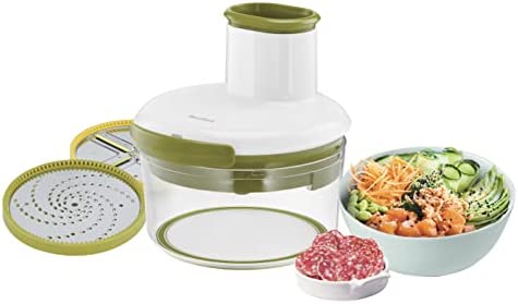 Tefal Trancheuse 5 secondes, Râpe et découpe légumes manuels, Disques en acier inoxydable, Ustensile robuste et durable K1659004 Fiche Technique et Prix au Maroc