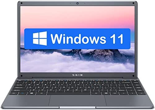 SGIN Ordinateur Portable 14,1 Pouces, 12 Go RAM 512 Go SSD Notebook avec Windows 11, Celeron N4500, 2.8Ghz, FHD 1920x1080, 2X USB, 2.4/5.0G WiFi, Bluetooth 4.2, Prend en Mémoire Extensible 512 Go TF Fiche Technique et Prix au Maroc