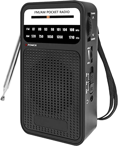 Radio Portable, AM/FM Radio a Pile, Transistor Radio de Poche avec Indicateur de Signal/3.5mm Connexion Casque, Petit Poste Radi pour la Marche, Le Camping, Pile Remplaçable (AA) Fiche Technique et Prix au Maroc