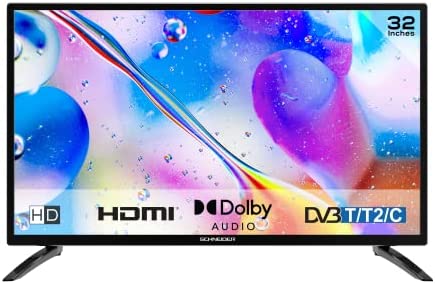SCHNEIDER - SCLED32SC120H - 32"/81cm - HD 1366 x 768 @60hz - 3xHDMI - 2xUSB - DVB-T/T2 - Dolby Audio - PVR Ready Fiche Technique et Prix au Maroc