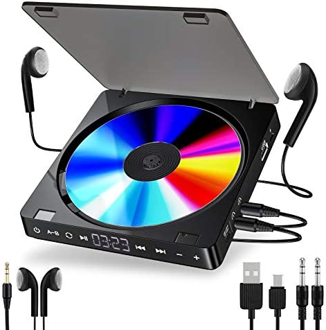 Lecteur CD Portable Rechargeable Personnelle Gueray Lecteur MP3 CD avec Double écouteurs 3,5 mm Femelle Disc Walkman avec Protection Anti-Chocs pour Adultes et Enfants Fiche Technique et Prix au Maroc