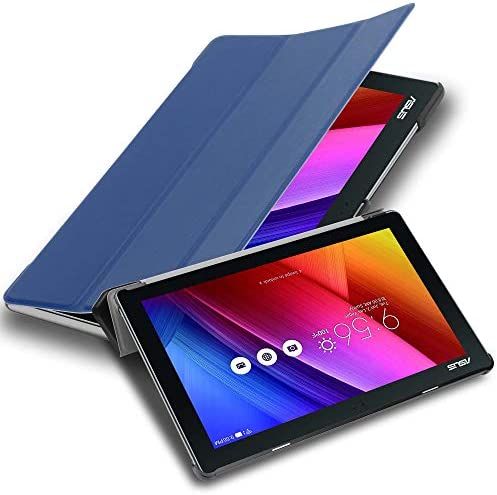 Cadorabo Coque Tablette pour ASUS ZenPad 10 (10.1" Zoll) (Z301MFL) en Bleu FONCÉ Jersey – Housse Protection Très Fine en Similicuir en Style Livre avec Auto Wake Up et Stand Horizontal Fiche Technique et Prix au Maroc