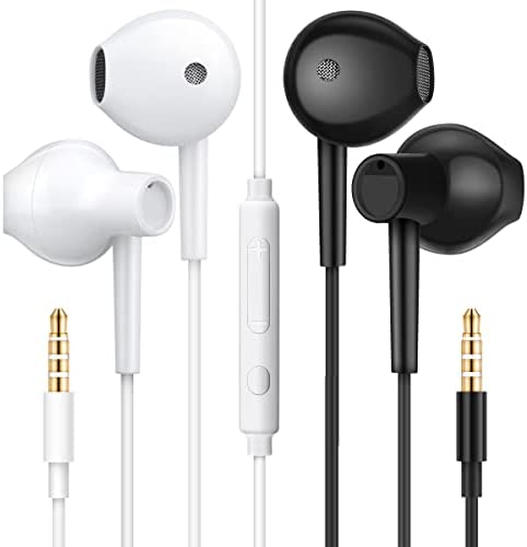 【2 Paires】MAS CARNEY WH8 Ecouteur Kit Main Libre Filaire, Oreillette et Écouteurs Ergonomique Stéréo avec Microphone, Ecouteurs Auriculaire Filaire Jack 3.5mm Universel pour Smartphones Android et PC. Fiche Technique et Prix au Maroc