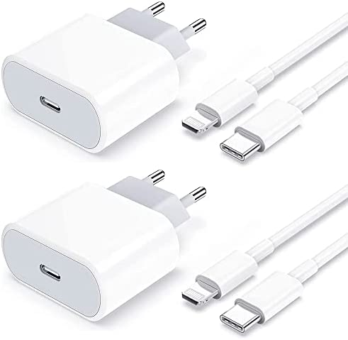 Chargeur Rapide iPhone 【Apple MFi Certifié】 Lot de 2 Chargeur Rapide USB C 20W et Câble USB-C vers Lightning 2M pour iPhone 14/14 Plus/14 Pro/14 Pro Max/13/12/SE/11/XR/XS Max/X/8 P/ iPad Pro Air Mini Fiche Technique et Prix au Maroc