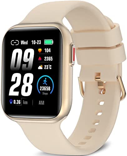 BRIBEJAT BT4 Montre Connectée Femme Appel,28 Mode Smartwatch Sport Étanche IP68,1,75'' Écran Montre Intelligente Fitness avec Podomètre,Fréquence Cardiaque Temps Réel,Sommeil,Oxygène du Sang,Or Clair Fiche Technique et Prix au Maroc