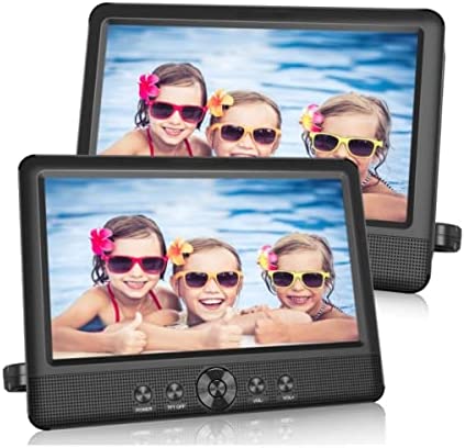 BSL BSL-10D Lecteur DVD portable double écran de 10" Lecteur de fichiers multimédias Lecteur CD et DVD Ports USB, SD/MMC Batterie de 2 500 mAh Fiche Technique et Prix au Maroc