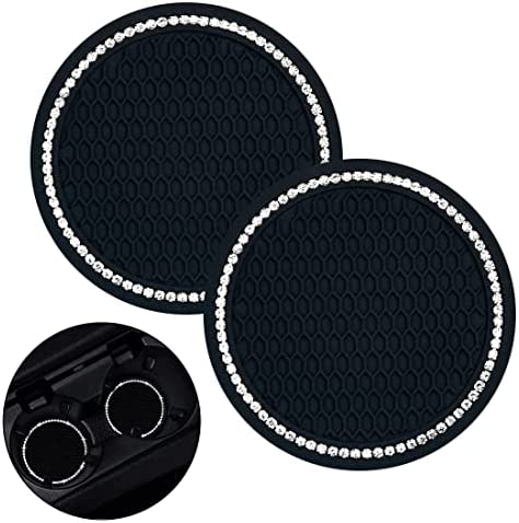 CWED Sous-verres de voiture, 2 pièces en PVC voiture porte-tasse gadget auto-insérer sous-verres - anti-dérapant universel accessoire (7cm de diamètre) Fiche Technique et Prix au Maroc