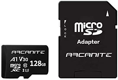 ARCANITE 128 Go Carte Mémoire microSDXC avec adaptateur SD - A1, UHS-I U3, V30, 4K, C10, microSD, Vitesse de lecture maximale de 90 Mo/s Fiche Technique et Prix au Maroc
