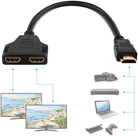 Yosoo Health Gear Câble séparateur HDMI, HDMI 1080P mâle vers Double HDMI Femelle 1 à 2 Voies câble Adaptateur séparateur Accessoires informatiques pour TV HD Fiche Technique et Prix au Maroc