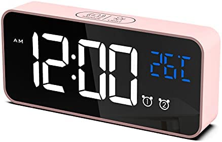 CHEREEKI Réveil Numérique, Horloge Numérique LED Horloge Digitale Réveil Aver Température/Snooze/ 2 Alarme/12/24 Heures/Port de Recharge USB/16 musiques Fiche Technique et Prix au Maroc