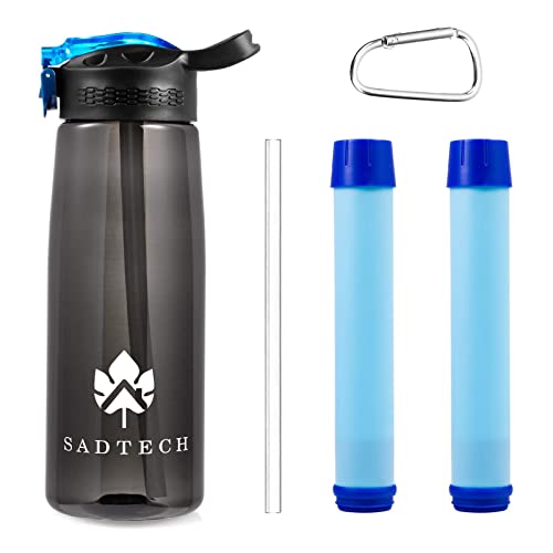 Gourde Filtrante eau non potable 2 Filtre a Eau Survie Inclus Gourde Sport et Randonné Sans Réutilisable BPA Etanche Purificateur d'eau Nomade Charbon Actif Coton Bouteille Filtrante Voyage Camping Fiche Technique et Prix au Maroc