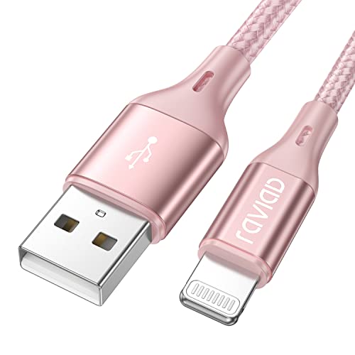 RAVIAD Câble iPhone Chargeur iPhone, [Certifié MFi] Fil Lightning Nylon Tressé Ultra Résistant pour iPhone 13/12/11 Pro/X/XS/XR/8/8 Plus/7/7 Plus/6s/6s Plus/6/6 Plus/SE/5s/5-1.2m/4ft Rose Fiche Technique et Prix au Maroc