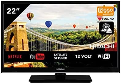 Hitachi 22HE4002 TV androïde intelligente , WiFi, 56 cm, écran de 22 ’’Full HD LED DVB-S2/C/T2, fonctionnement possible en 12 V et 220 V, idéale pour le camping Fiche Technique et Prix au Maroc