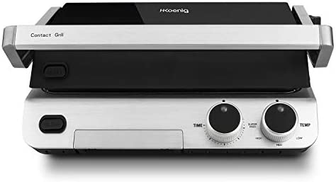 H.Koenig Contact Grill Plancha Electrique de table GR70 Inox 2000W Ouverture 180° Professionnel, Plaques amovibles compatibles lave vaisselle, Multifonction Barbecue, Panini, Viandes, Sandwichs Fiche Technique et Prix au Maroc