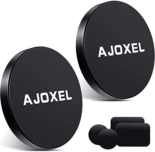 AJOXEL Support Téléphone Voiture Magnétique, Lot de 2 Aimant Telephone Voiture Puissant avec 4 Plaque Métallique pour Tableau de Bord/Mur Compatible avec IPhone Samsung Huawei etc Fiche Technique et Prix au Maroc