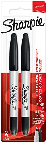 Sharpie marqueurs permanents, pointe double, bleus, pochette de 2 Fiche Technique et Prix au Maroc