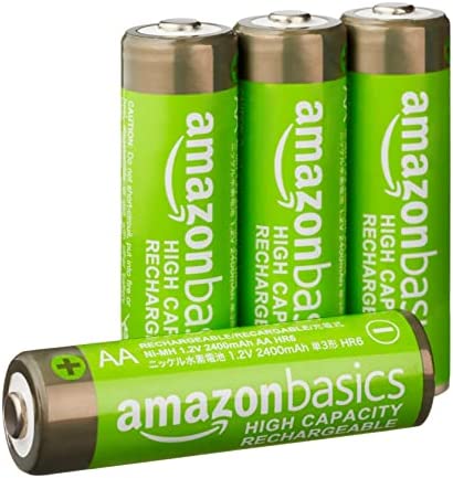 Amazon Basics Piles Rechargeables AA Haute Capacité, 2400 mAh, pré-chargées - Lot de 4 Fiche Technique et Prix au Maroc