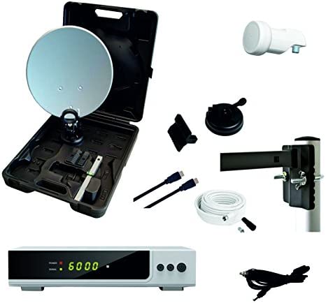 Opticum Camping Balkon HDTV Satelliten-Anlage mit HD AX300s Satelliten-Receiver (Single-LNB, Kabel (10 m), HDMI-Kabel) Fiche Technique et Prix au Maroc