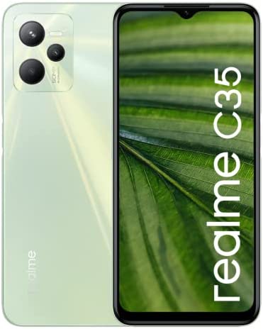 realme C35, 4 + 64 Go, smartphone débloqué sans carte SIM 4G, triple caméra AI 50 MP, écran FHD de 16,7 cm, ultra fin de 8,1 mm, batterie 5000 mAh Vert brillant Fiche Technique et Prix au Maroc