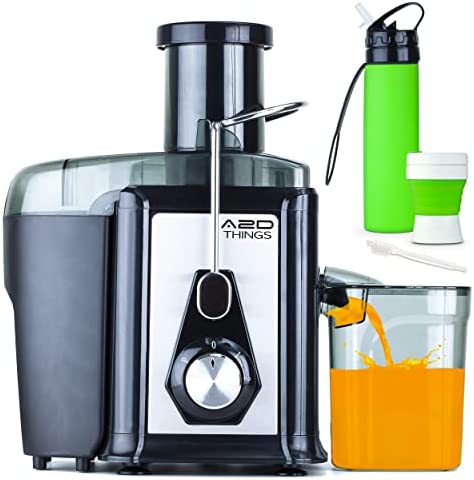 Centrifugeuse Fruits et Légumes 500W Extracteur de Jus à Froid, 3 Vitesses de Route, Acier Inoxydable Utilisation Alimentaire Bicyclettes en Silicone Pliable et Brosse de Nettoyage Inclus Fiche Technique et Prix au Maroc