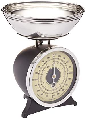KitchenCraft Classic Collection - Balance de Cuisine Mécanique avec Bol, Livrée dans une Boite Cadeau, Capacité 2 kg, Noir Fiche Technique et Prix au Maroc